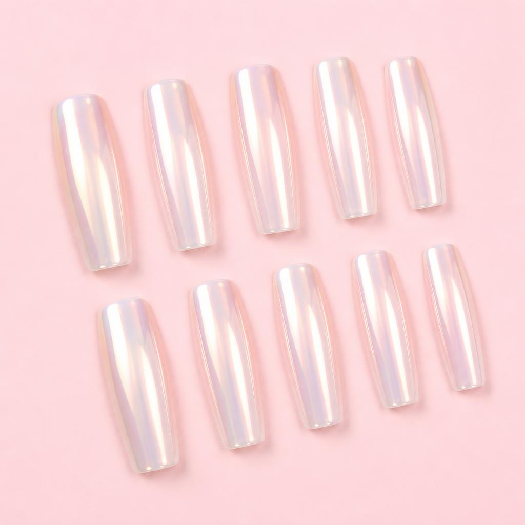 Pearl Chrome Coffin Press-Ons
